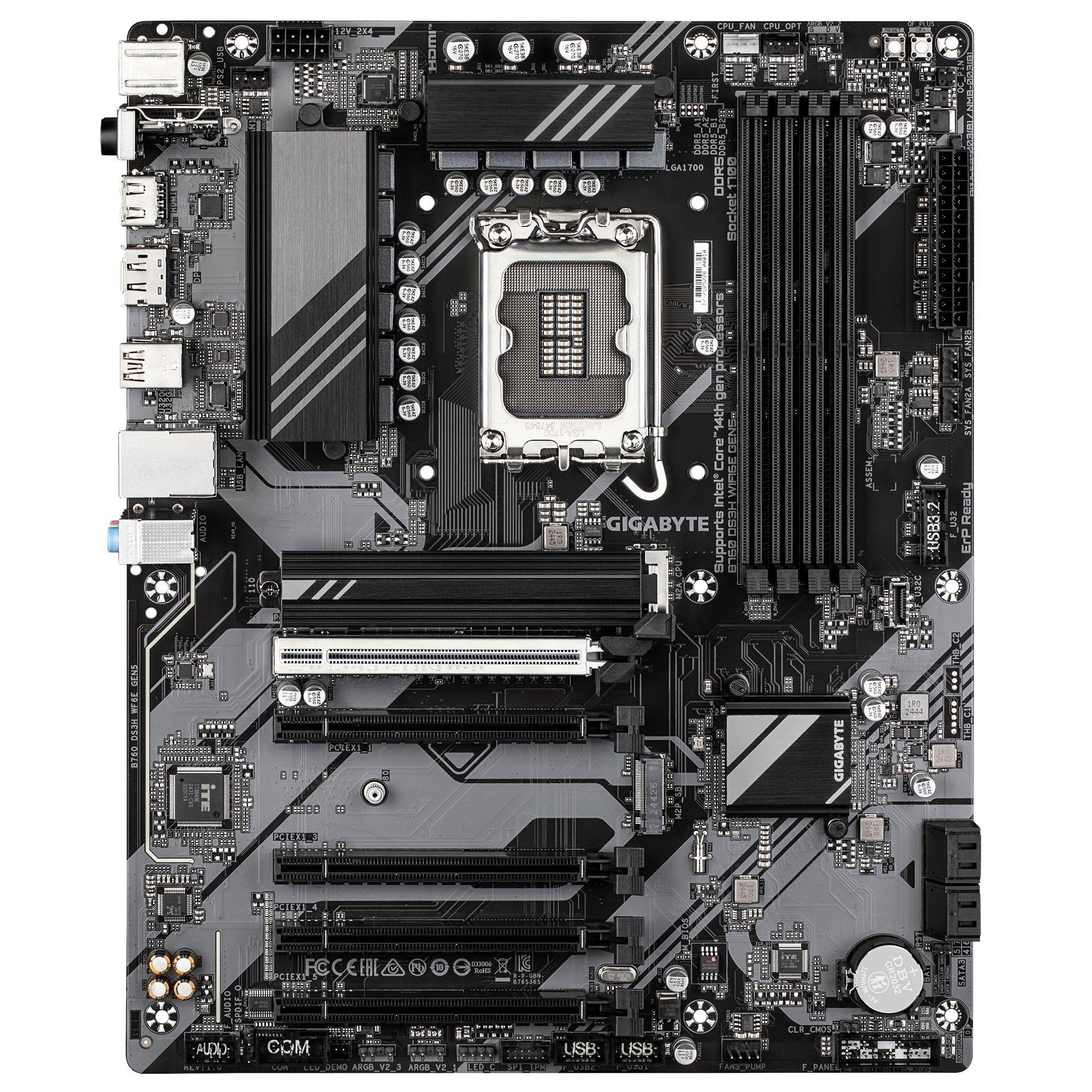 Motherboard GIGABYTE B760 DS3H WIFI6E GEN5 (LGA 1700 - ATX - Duplo canal - Castanho escuro), miniatura 2