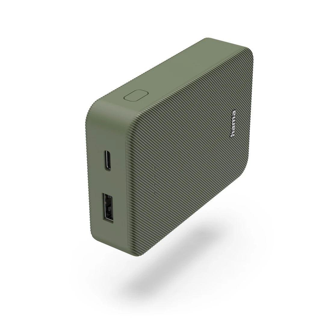 Bateria Externa Powerbank HAMA Color 10 (10000 mAh - USB Type-C - Verde)