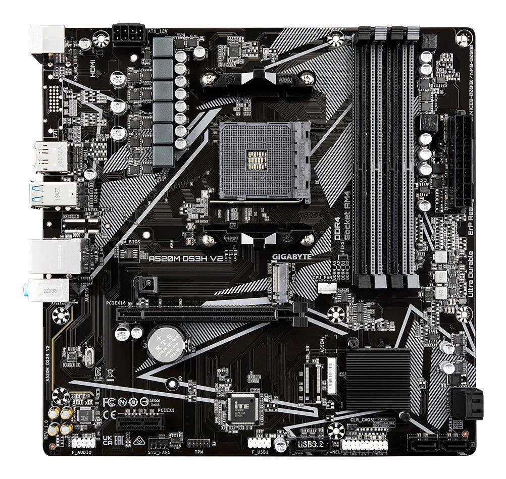 Motherboard GIGABYTE A520M DS3H V2 (AM4 - micro ATX - Duplo canal - Preto) — miniatura 4