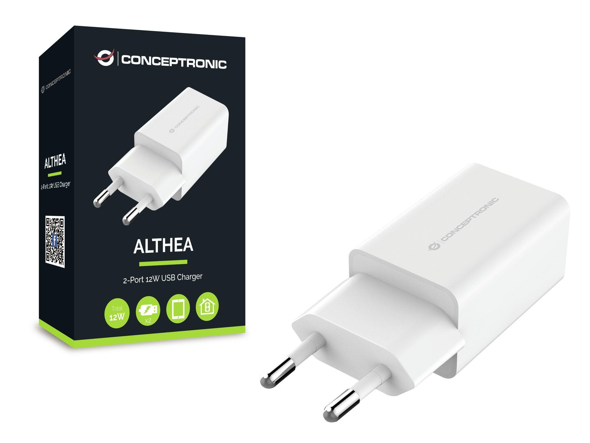 Carregador de Parede CONCEPTRONIC ALTHEA06W (Com Fio - Universal - Branco) — miniatura 3