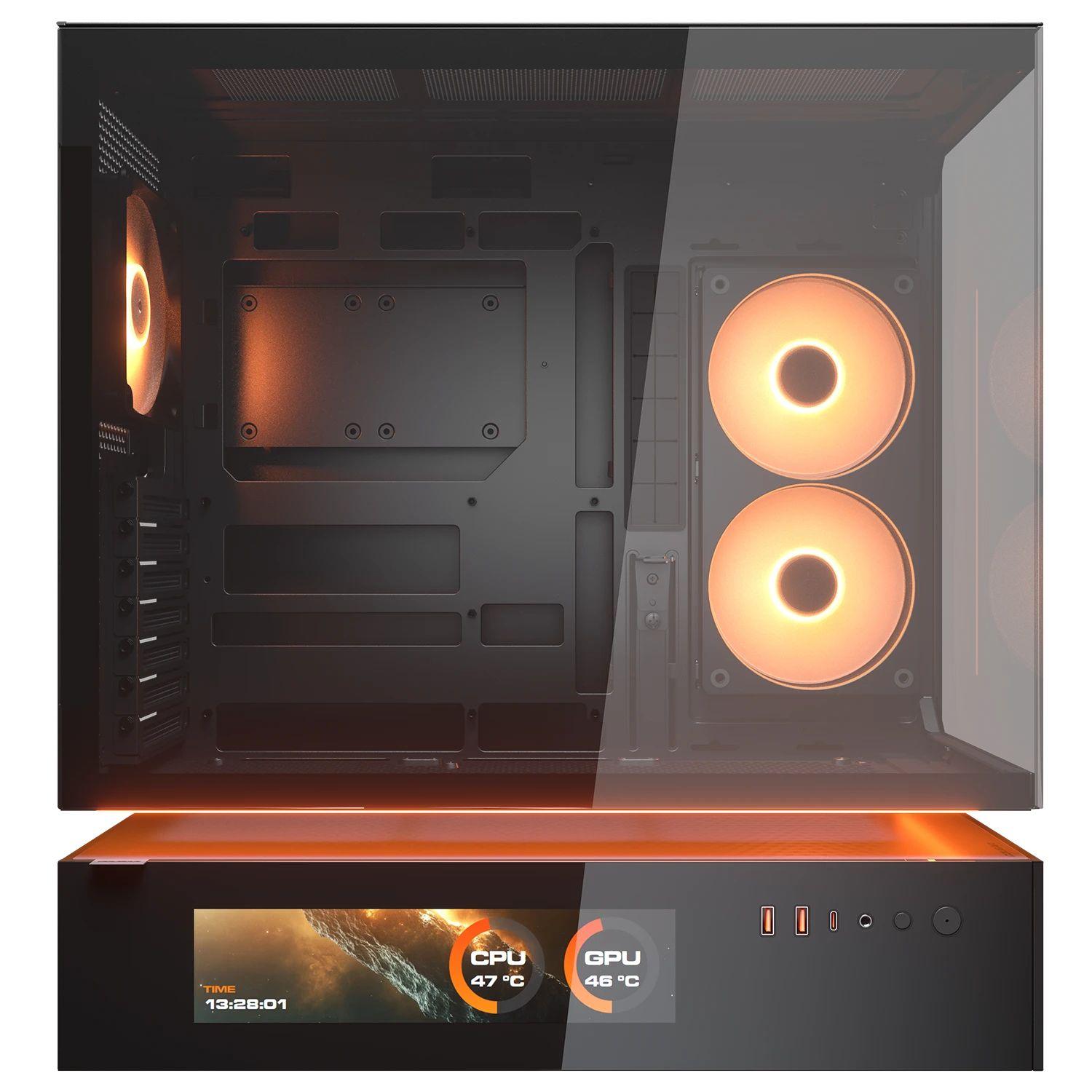 Caixa ATX COUGAR CFV235 Vision (Ecrã LCD 9,16" - ARGB - Preto) — miniatura 3