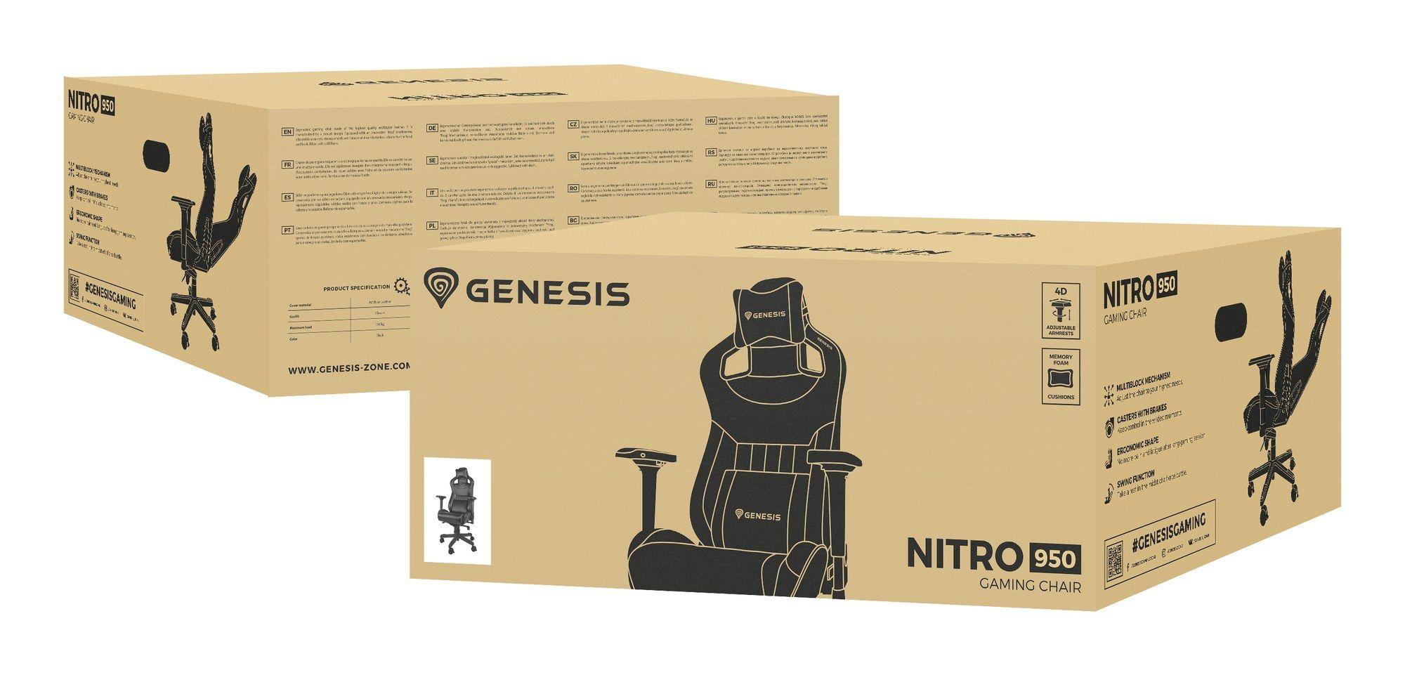 Cadeira Gaming GENESIS Nitro 950 (150 kg - 134 cm - Imitação de pele - Preto), miniatura 15