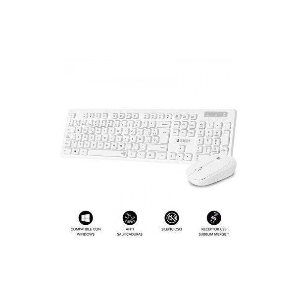 Conjunto Teclado e Rato SUBBLIM Business Slim CSSW11 (Espanhol - Membrana - Tamanho completo - Branco) — miniatura 2