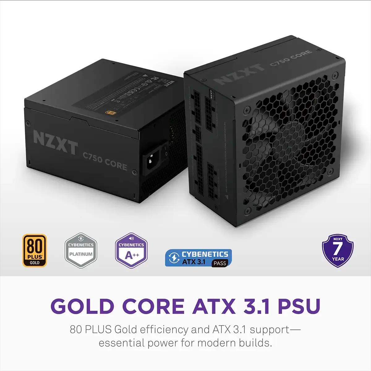Fonte de Alimentação NZXT C750 Gold Core (ATX - 750 W - 80 PLUS Gold - Preto), miniatura 3