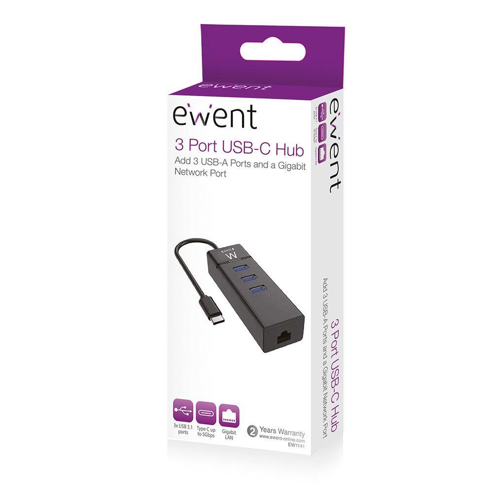 Hub USB-C EWENT EW1141 (0,15 m - Preto) — miniatura 7