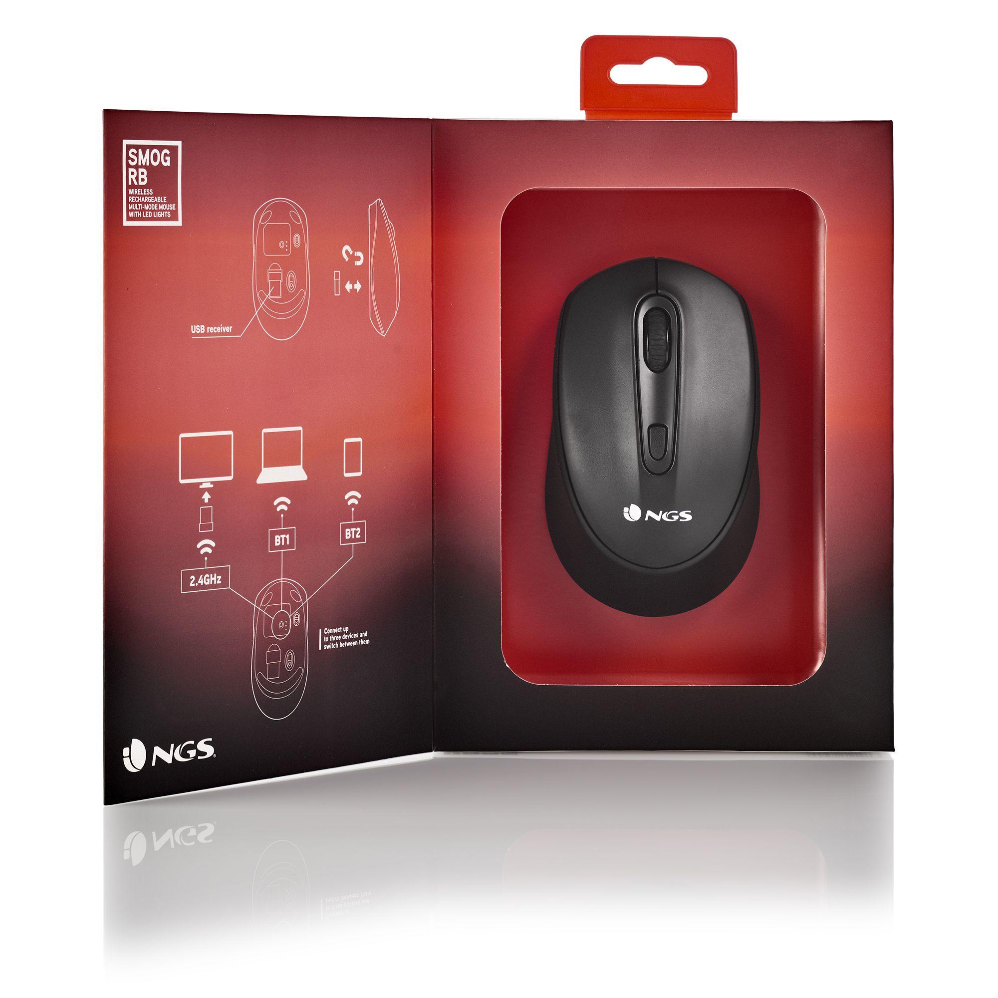 Rato NGS Smog-RB (Ambidestro - 2400 DPI - Ótico - Preto), miniatura 9