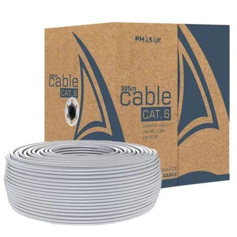 Bobina de Cabo de Rede PHASAK PHR 6302 (305 m - Cat6 - Cinzento) — miniatura 2