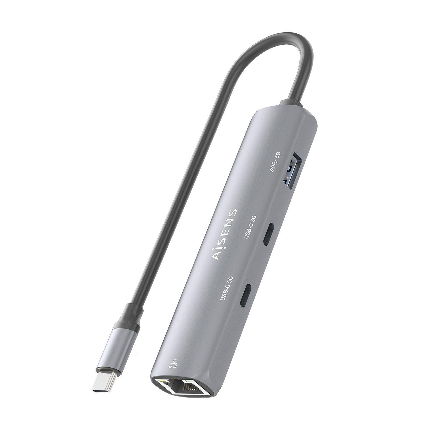 Adaptador de Rede USB-C AISENS ASUC-4P040-GR (0,15 m - Windows 10, Windows 11 - Cinzento), miniatura 5