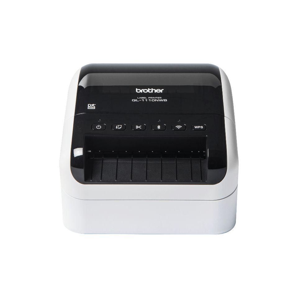 Impressora de Etiquetas BROTHER QL-1110NWBC (AC, USB - Android, iOS - Com fios e sem fios - Preto e Branco)