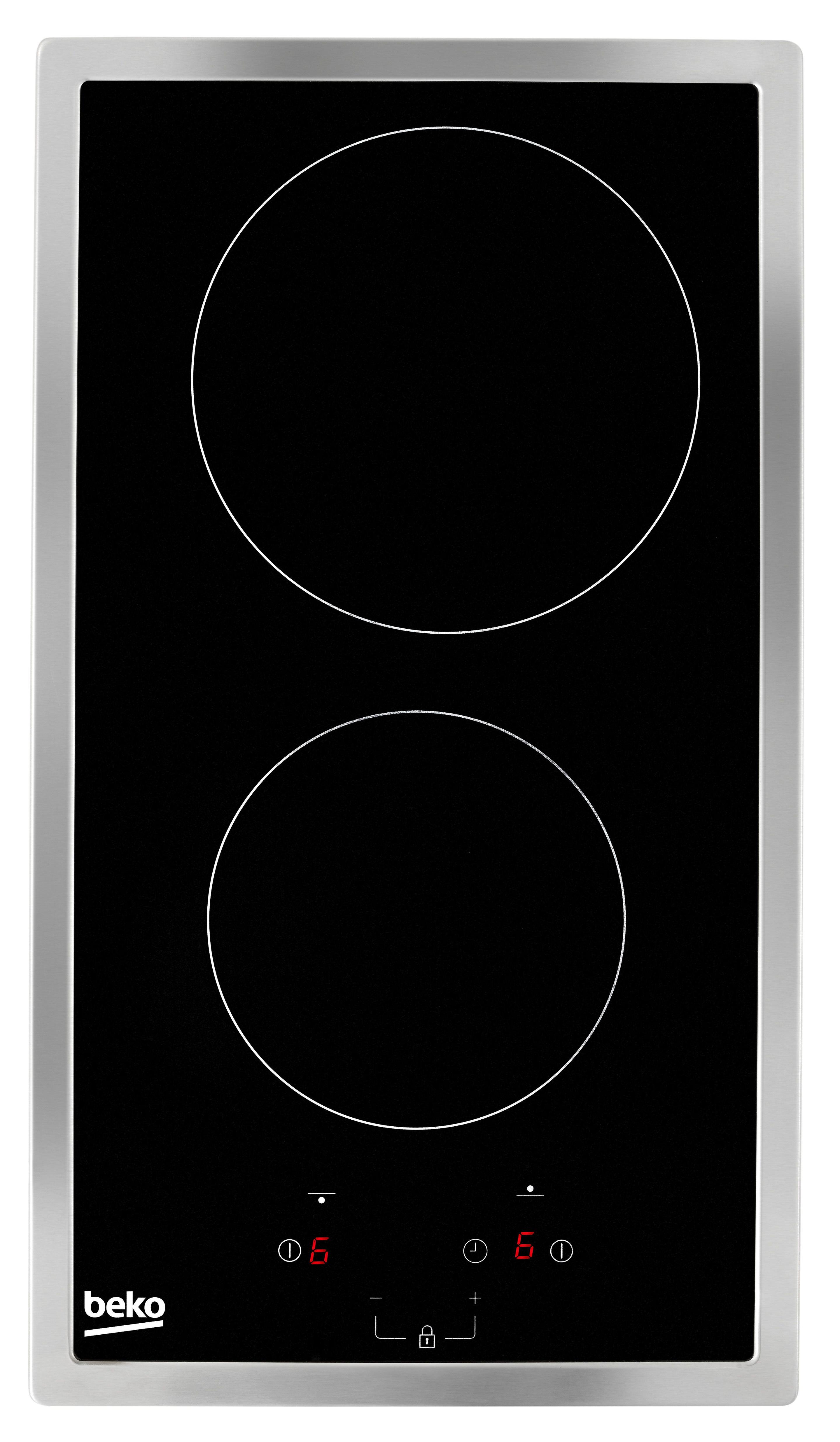 Placa Vitrocerâmica de Encastre BEKO HDMC32400TX (2 zonas - 3000 W - Vidro-cerâmica - Inox)