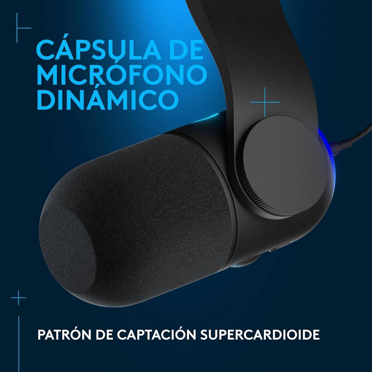 Microfone LOGITECH G Yeticaster GX (Microfone dinâmico USB - USB - LIGHTSYNC RGB - Preto) — miniatura 2