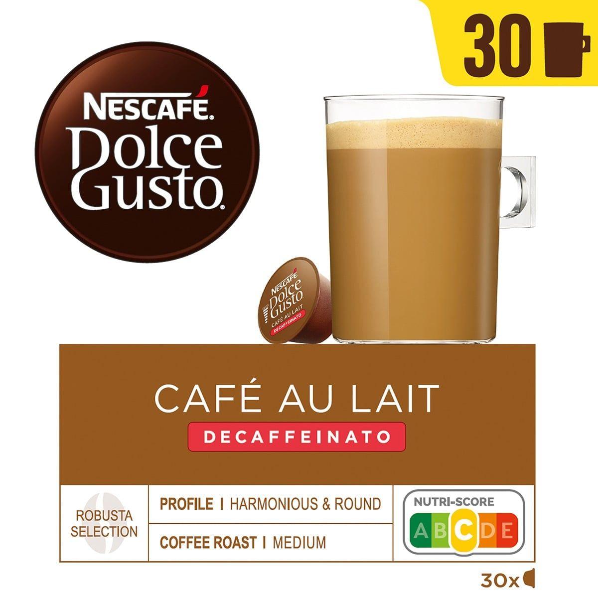 Cápsulas de Café NESTLÉ Dolce Gusto Café Au Lait Descafeinado (Cápsulas de café descafeinado)