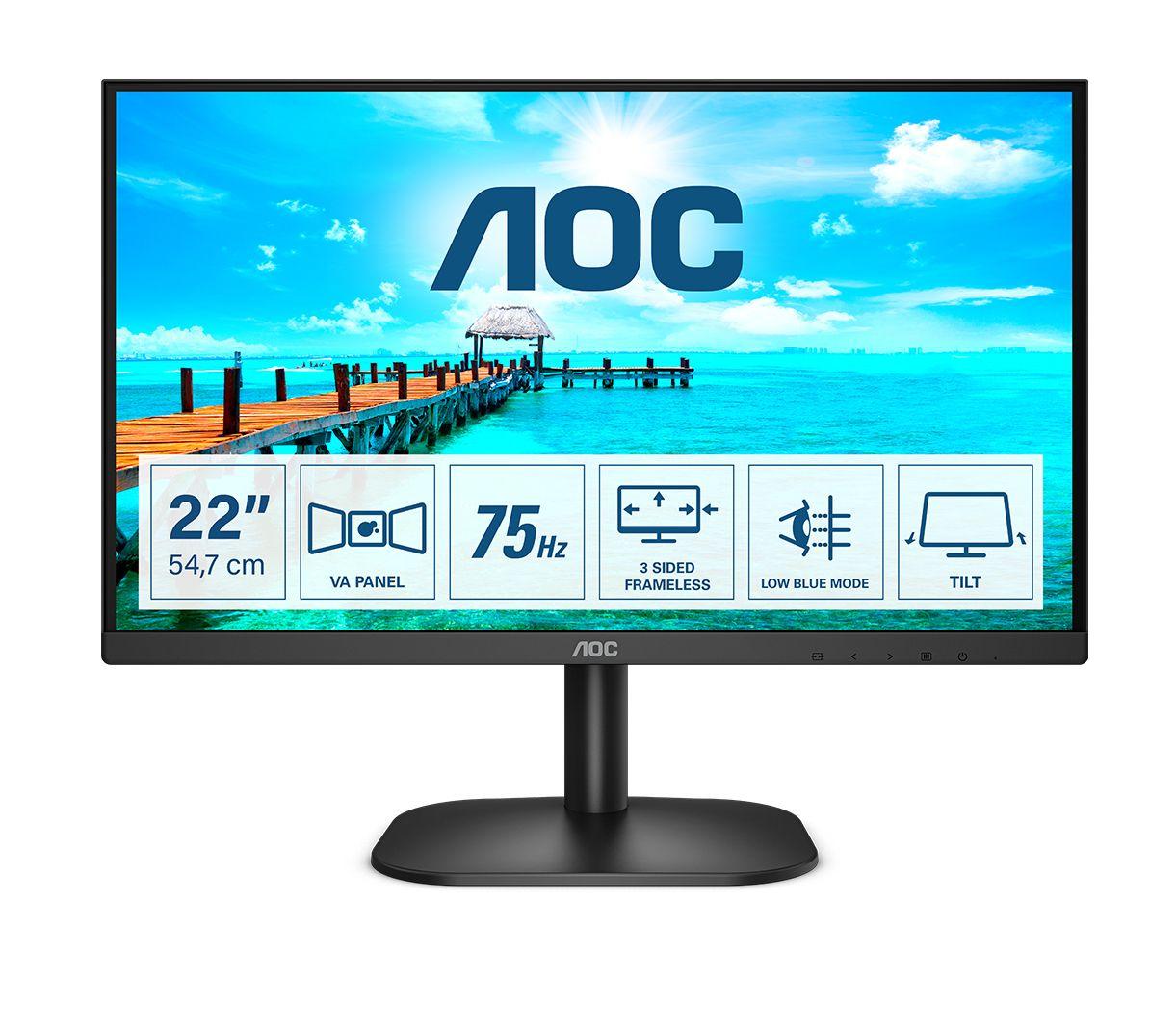 Monitor AOC 22B2H/EU (21,5" - VA - 75 Hz - Preto)