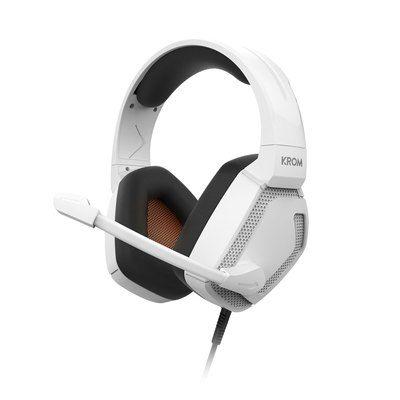 Headset Gaming KROM Kopa Pro (Binaural - Com fios - Circum-aural - Branco)