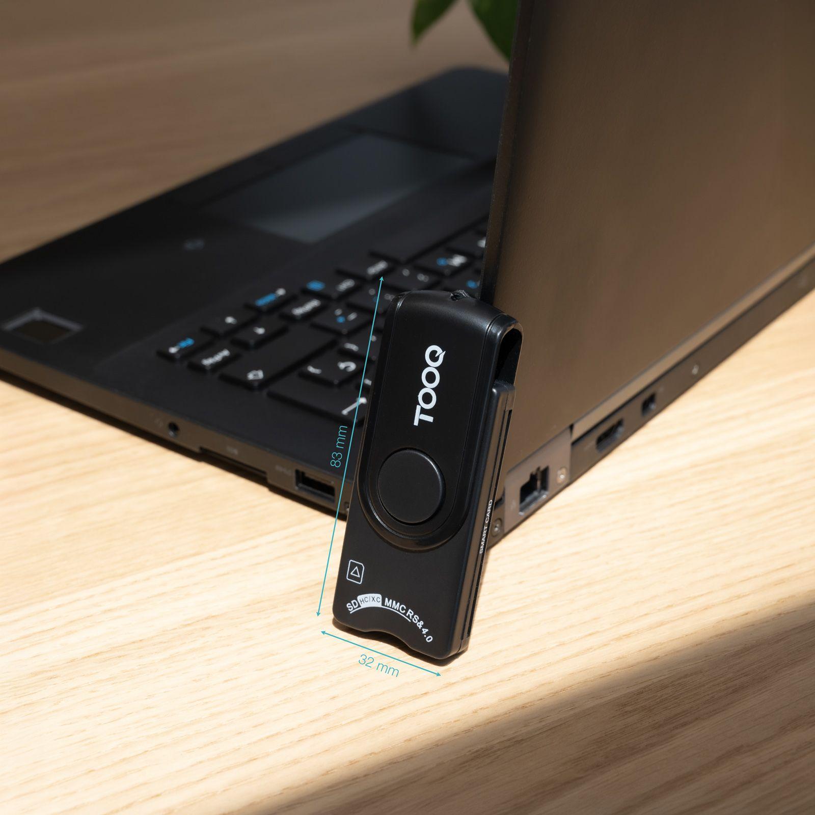 Leitor de Cartões Inteligentes TOOQ TQR-3012B (USB 2.0 - Preto), miniatura 2