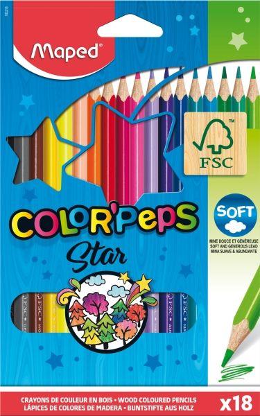 Lápis de Cor MAPED Color'Peps Star (Madeira certificada FSC - Multicor)