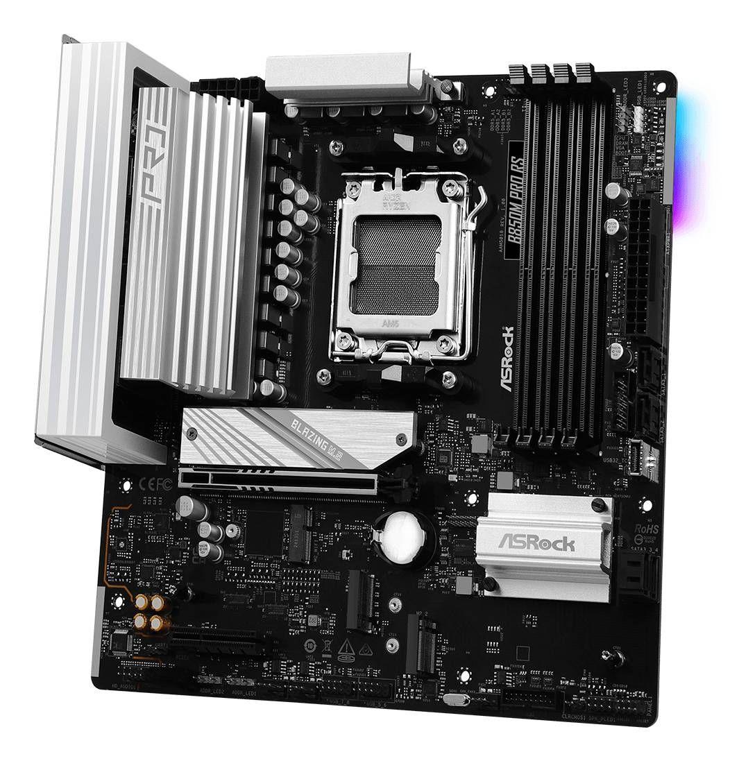 Motherboard ASROCK B850M Pro RS (AM5 - micro-ATX - Duplo canal - Preto) — miniatura 4