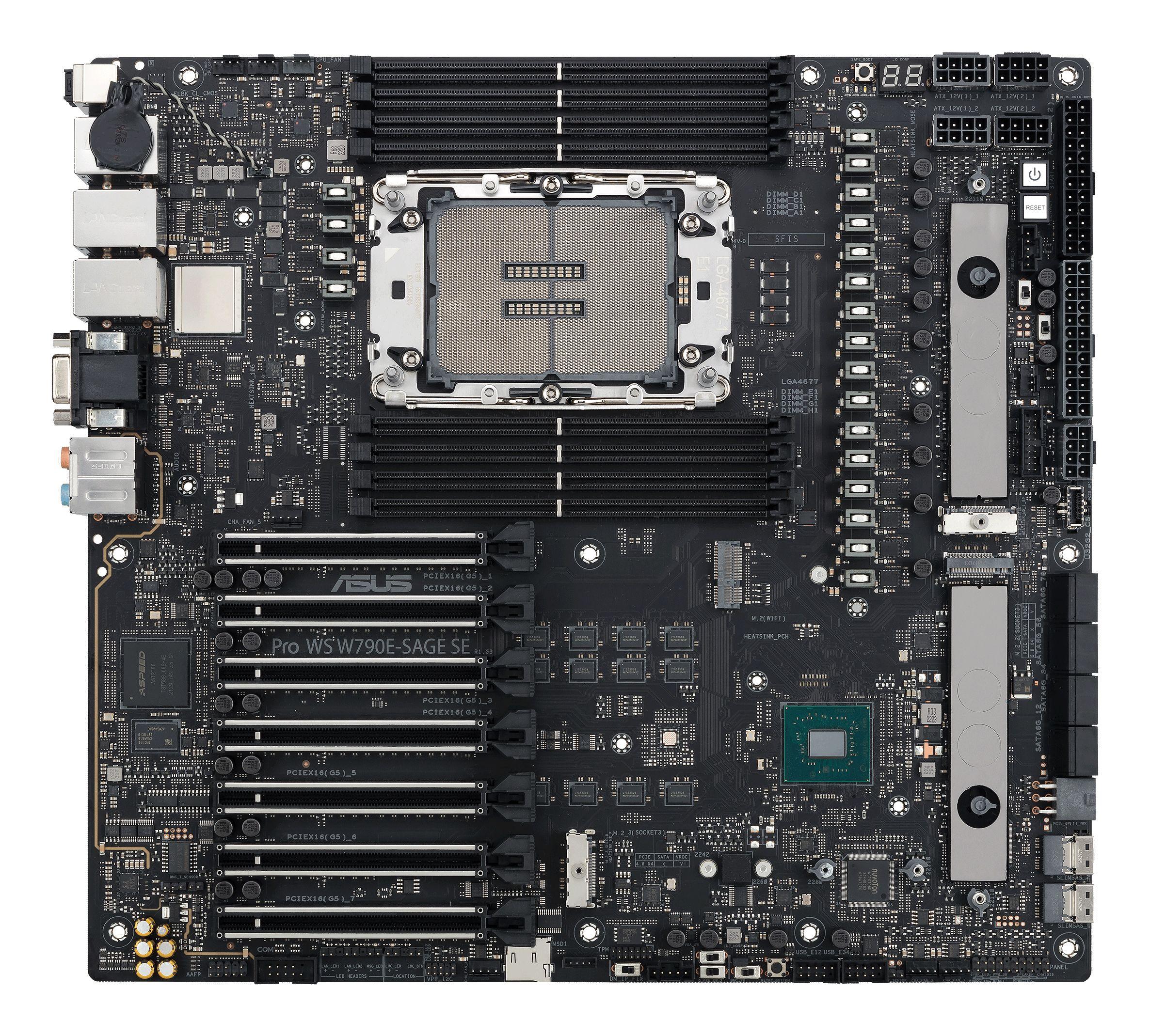 Motherboard ASUS PRO WS W790E-SAGE SE (LGA 4677 (Socket E) - Intel Xeon W - EEB - Preto), miniatura 9