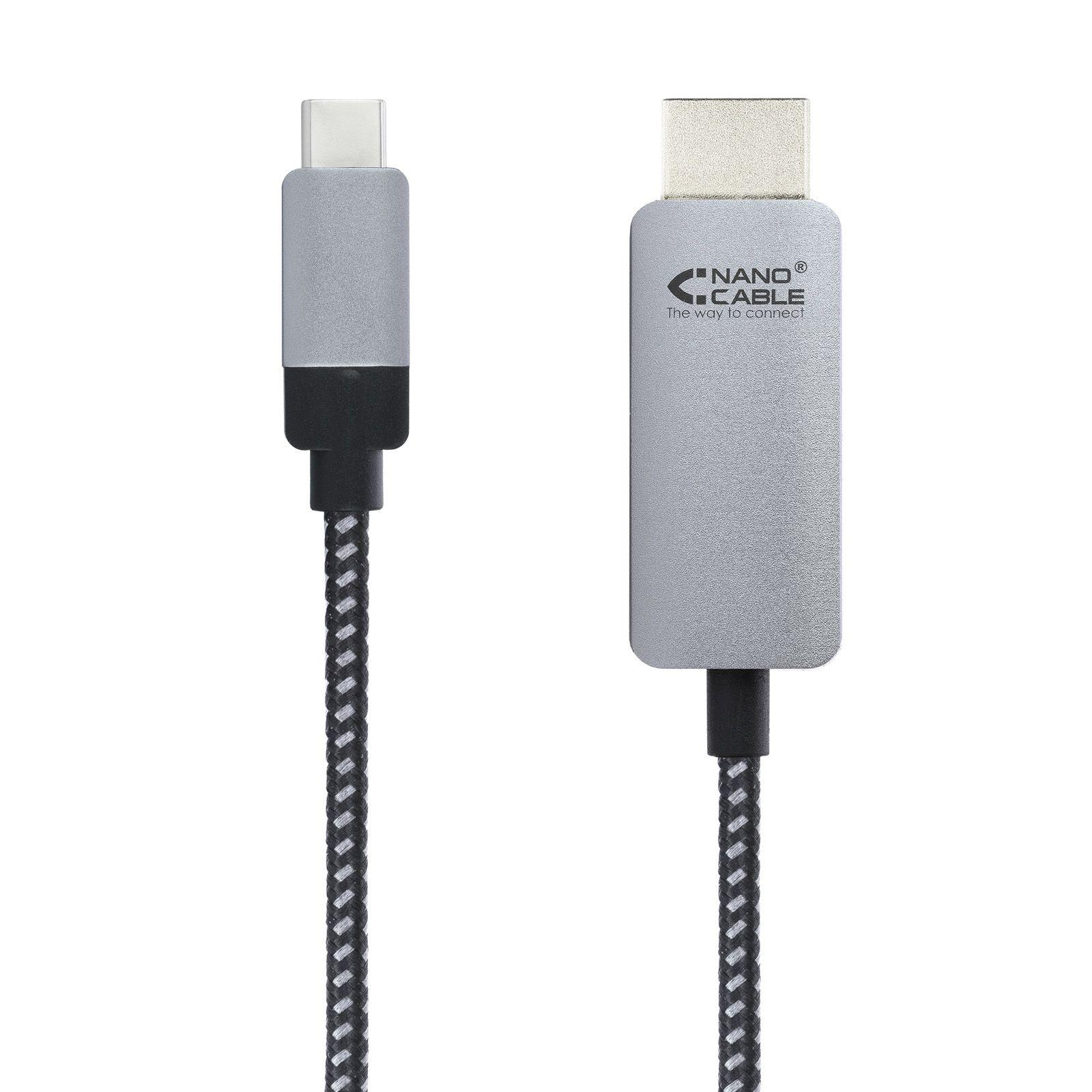 Cabo Conversor NANOCABLE 10.15.5102 (1,8 m - USB Type-C - Preto) — miniatura 2