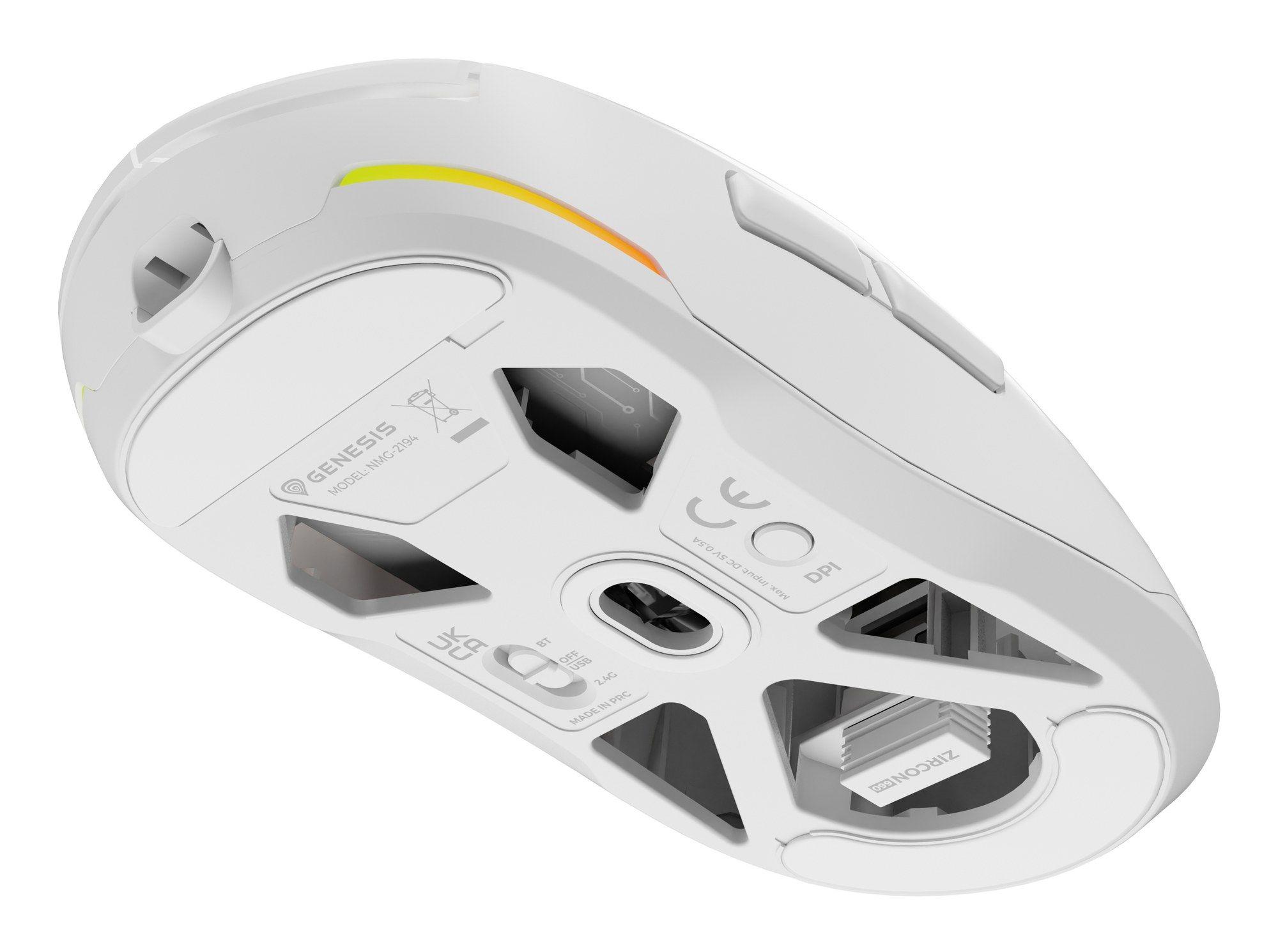 Rato GENESIS Zircon 660 PRO (Ambidestro - 26000 DPI - Ótico - Branco) — miniatura 2