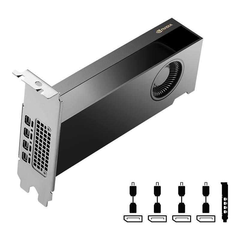Placa Gráfica Profissional PNY NVIDIA RTX 2000 Ada (NVIDIA RTX 2000 Ada - 16 GB - GDDR6 com ECC - Preto) — miniatura 3