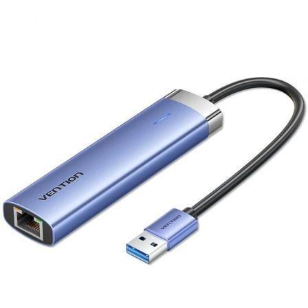 Hub USB VENTION TGFSB (RJ45, USB-A 3.2 Gen 1, USB-C - Azul)