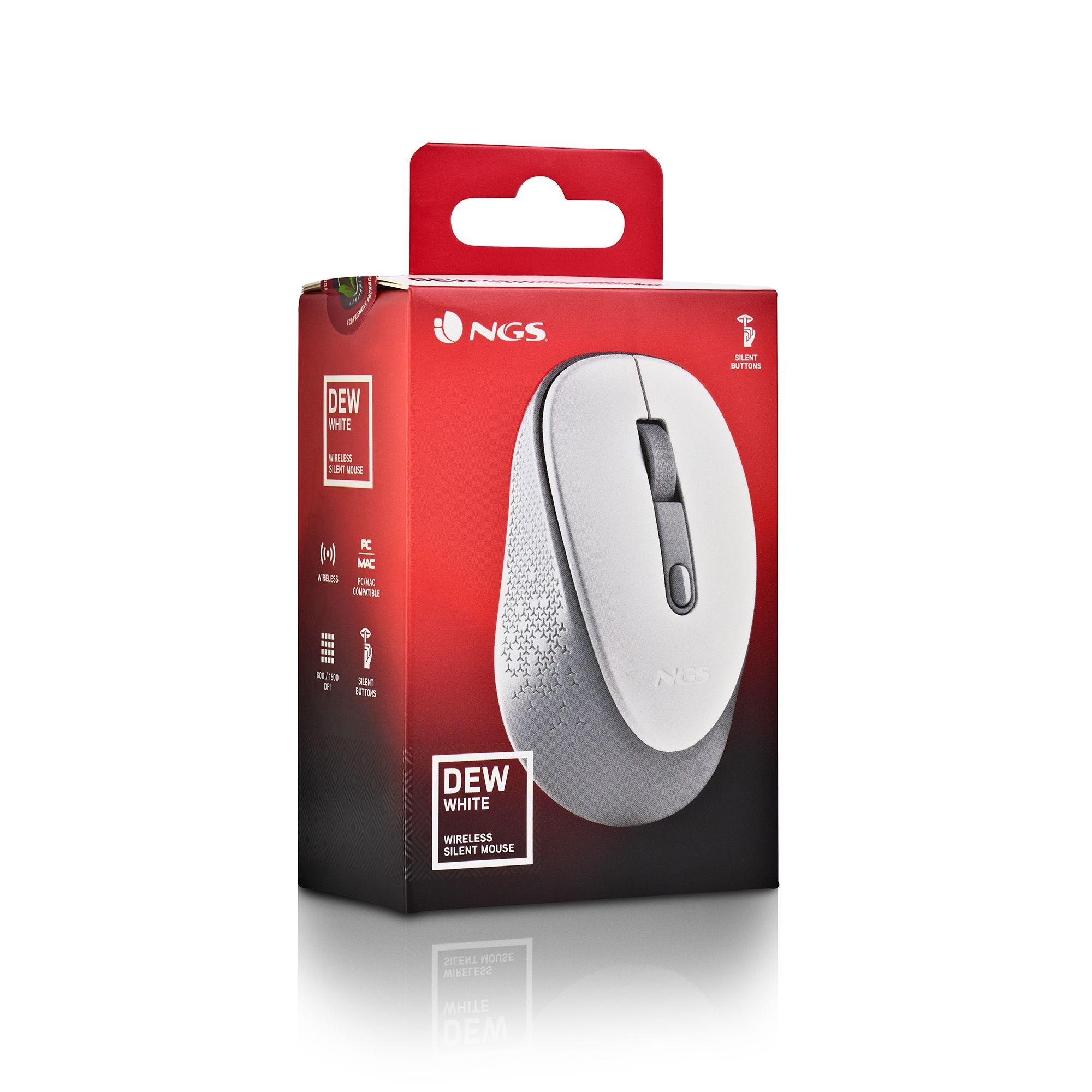 Rato NGS Dew (Ambidestro - 1600 DPI - Ótico - Branco) — miniatura 6