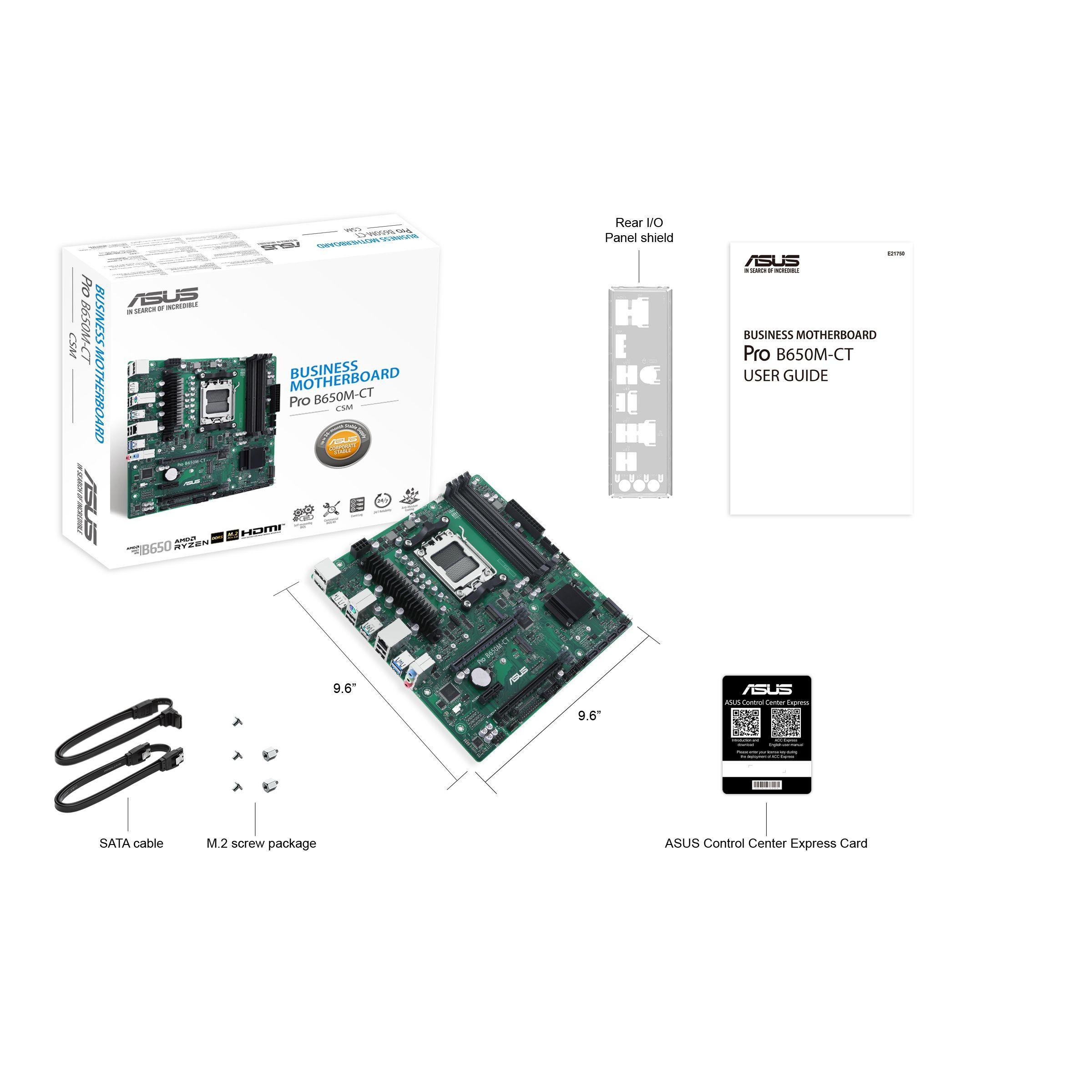 Motherboard ASUS PRO B650M-CT-CSM (AM5 - AMD Ryzen 7000 Series - micro ATX - Preto e Verde), miniatura 8