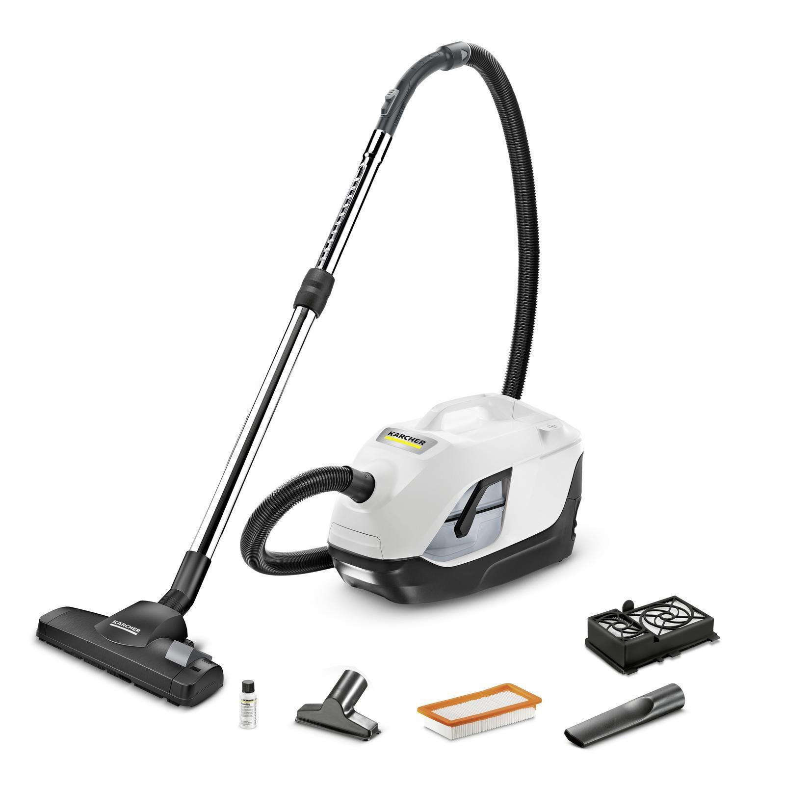 Aspirador com Filtro de Água KÄRCHER DS 6 (Altura 34,4 cm - 2 l - Tapetes e pisos duros - Branco/Amarelo)