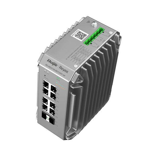 Switch Industrial Gerido REYEE RG-NIS3100-8GT2SFP-HP (10/100/1000 Mbit/s - 4,1 MB - 20 Gbit/s - Cinzento), miniatura 4