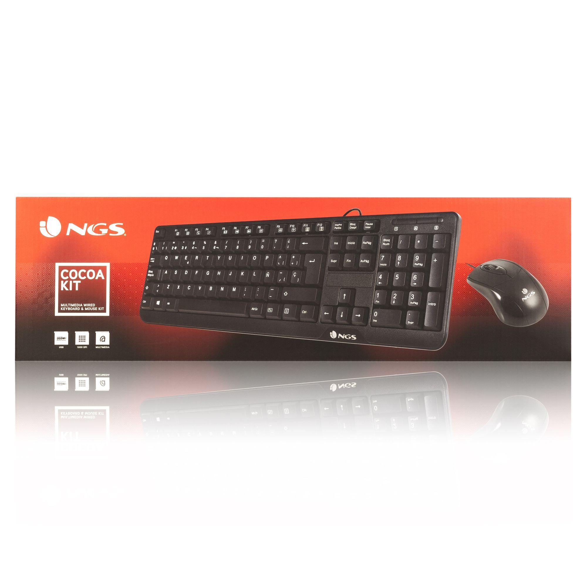 Teclado e Rato NGS Cocoa Kit (Português - Tamanho completo - USB - Preto), miniatura 7