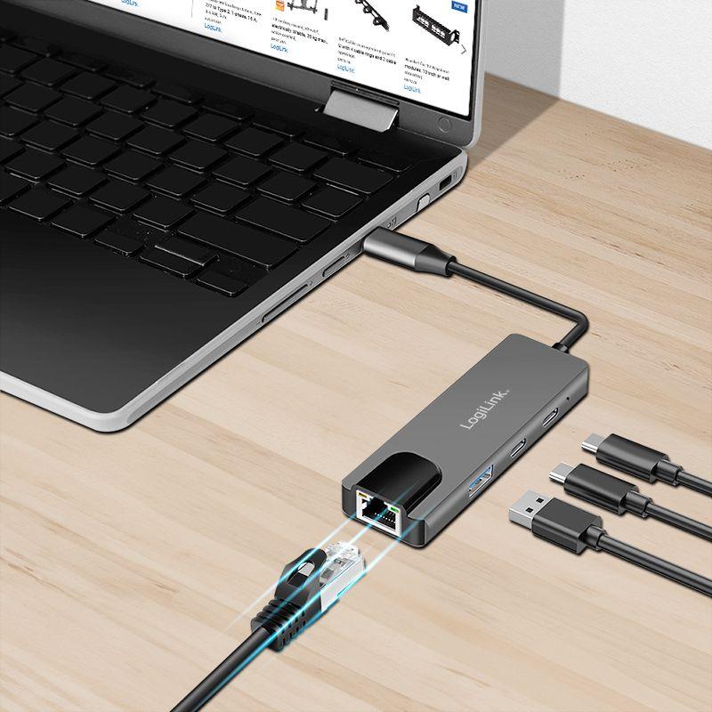 Hub USB-C LOGILINK UA0432 (Cinzento) — miniatura 2