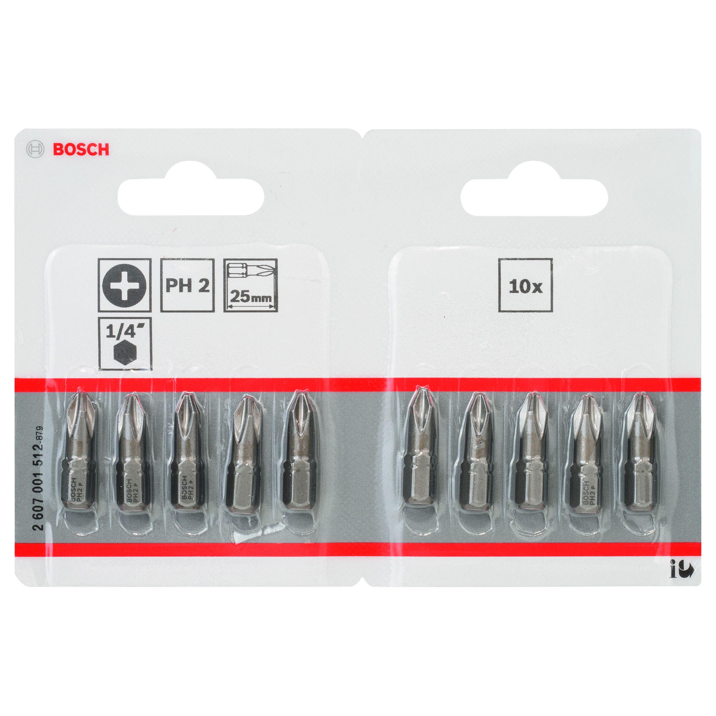 Ponta de Aparafusar BOSCH 2607001512 (PH2 - C6.3 - 25 mm - Conjunto de 10), miniatura 3