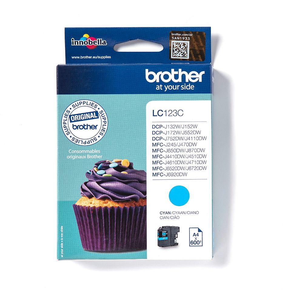 Tinteiro BROTHER LC123C (600 páginas - Ciano)
