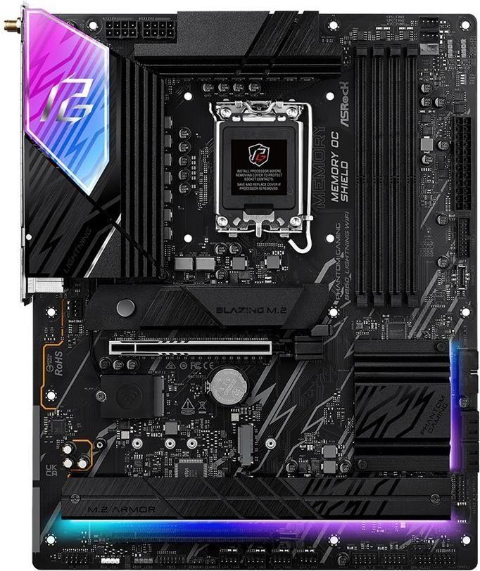 Motherboard ASROCK Phantom Gaming B860 Lightning WiFi (LGA 1851 (Socket V1) - Intel Core Ultra - ATX - Preto)