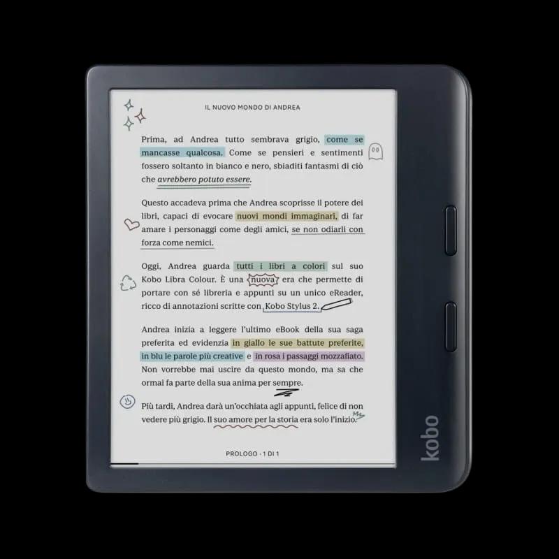 Leitor de E-books KOBO Libra Colour (7" - 1264 x 1680 pixels - E Ink Kaleido - Preto)