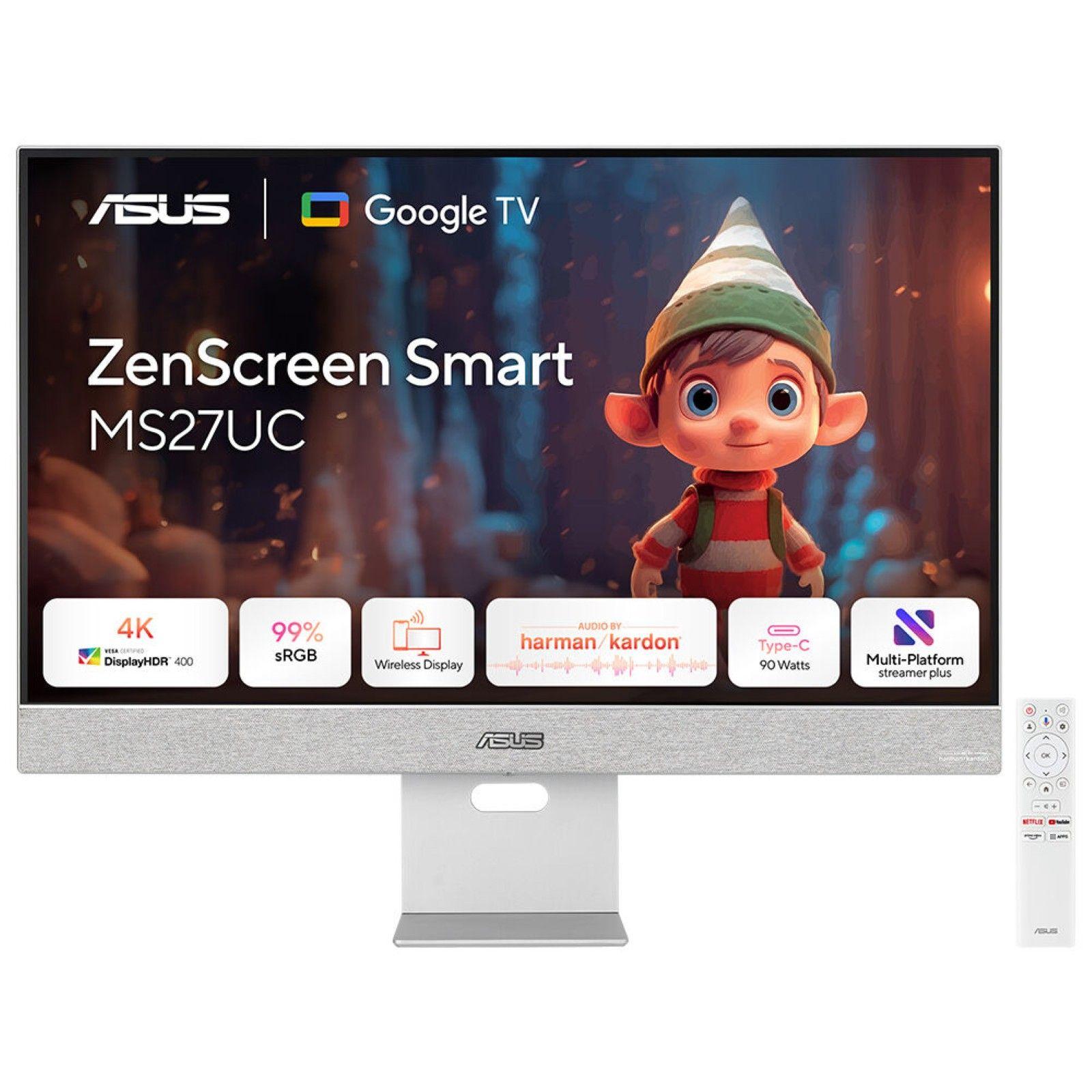 Monitor ASUS ZenScreen Smart MS27UC (27" - IPS - 60 Hz - Cinzento)