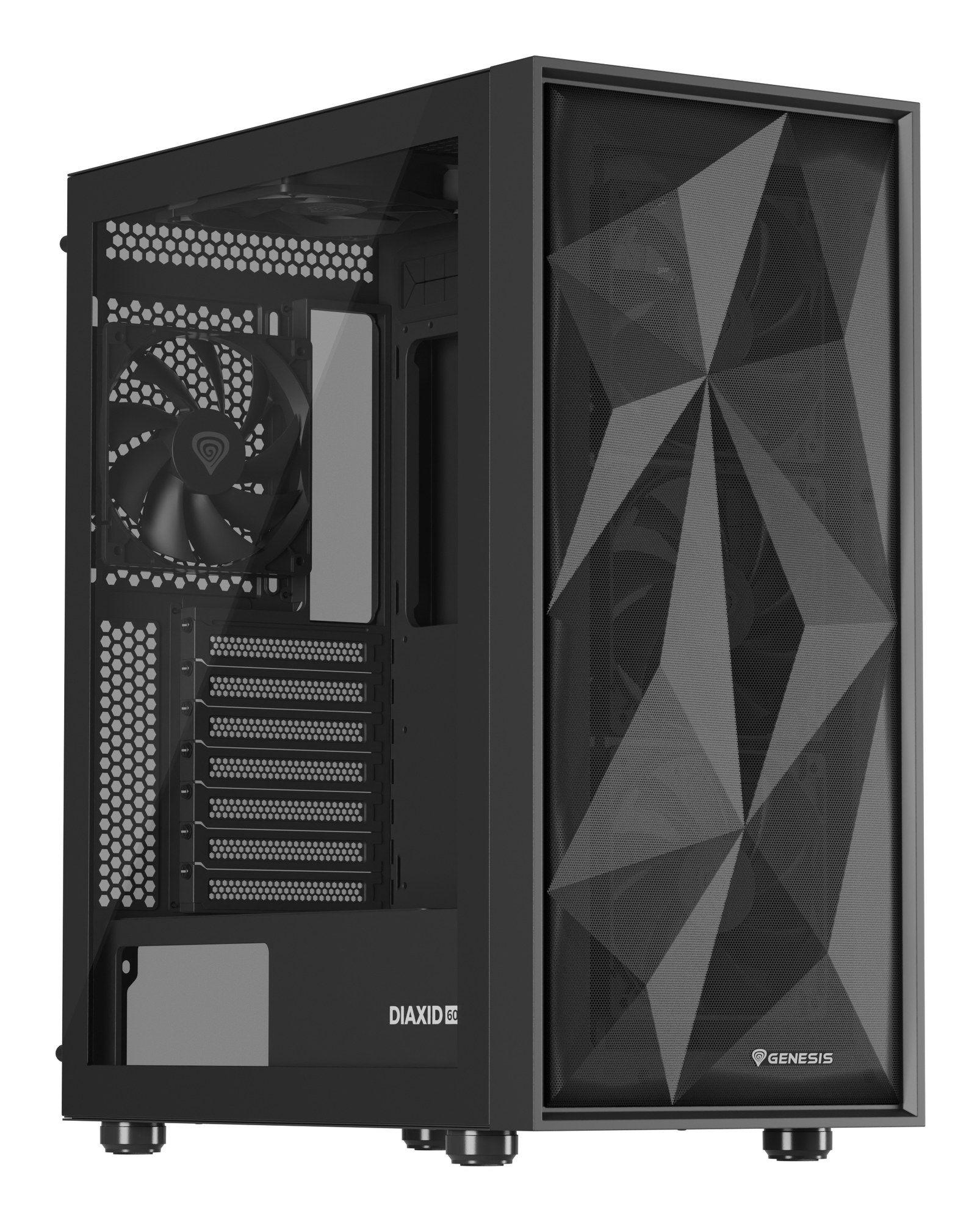 Caixa de Computador GENESIS Diaxid 605F (ATX, Micro ATX, Mini-ATX - Midi Tower - ABS, Aço, Vidro temperado - Preto) — miniatura 7