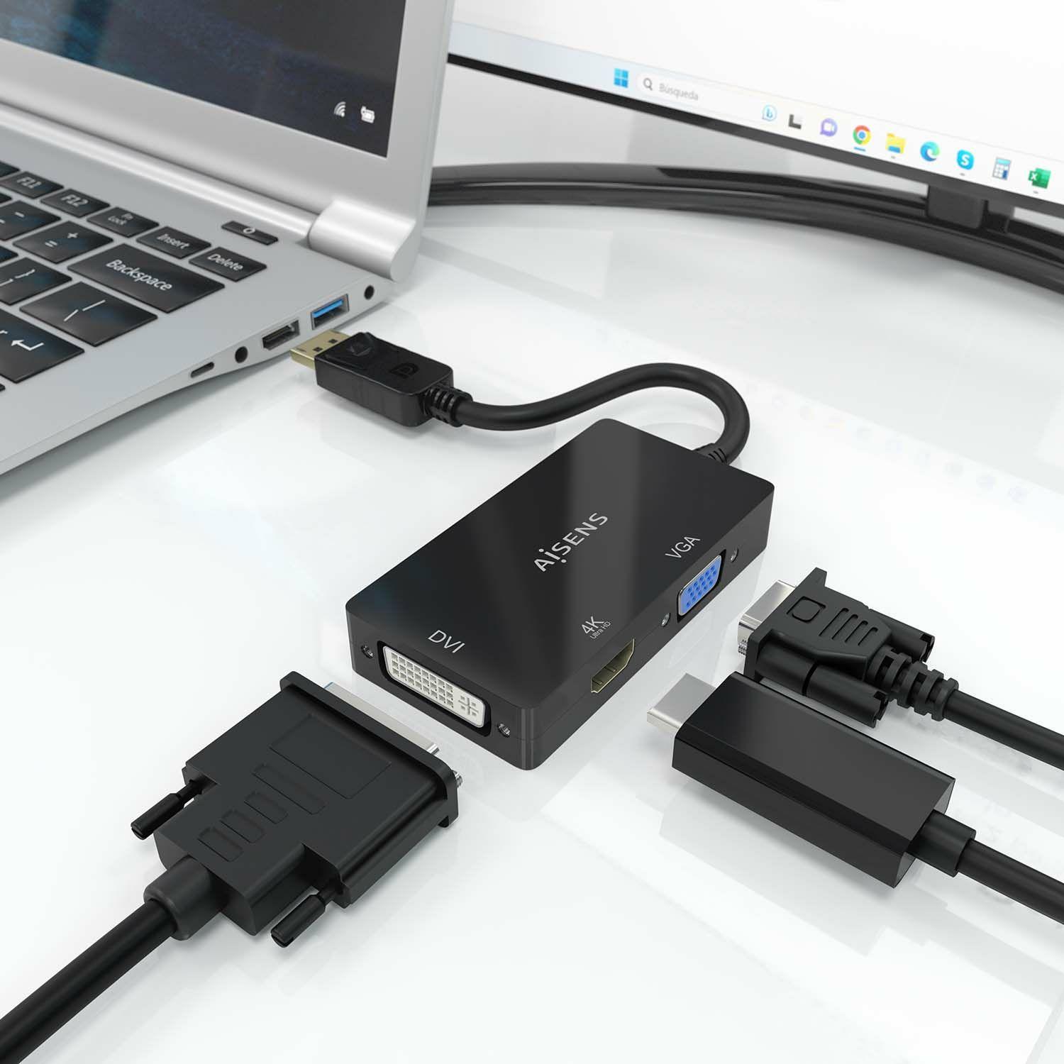 Conversor Multiporta AISENS A125-0861 (0,15 m - VGA + HDMI + DVI - Preto) — miniatura 4