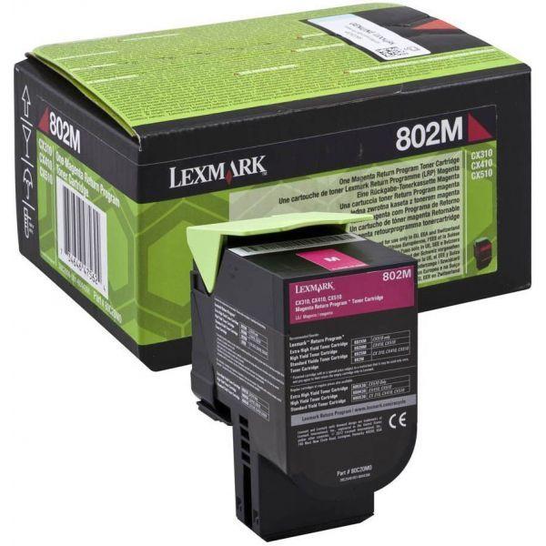 Toner LEXMARK 80C20M0 / 802M (1 000 páginas - Magenta), miniatura 2