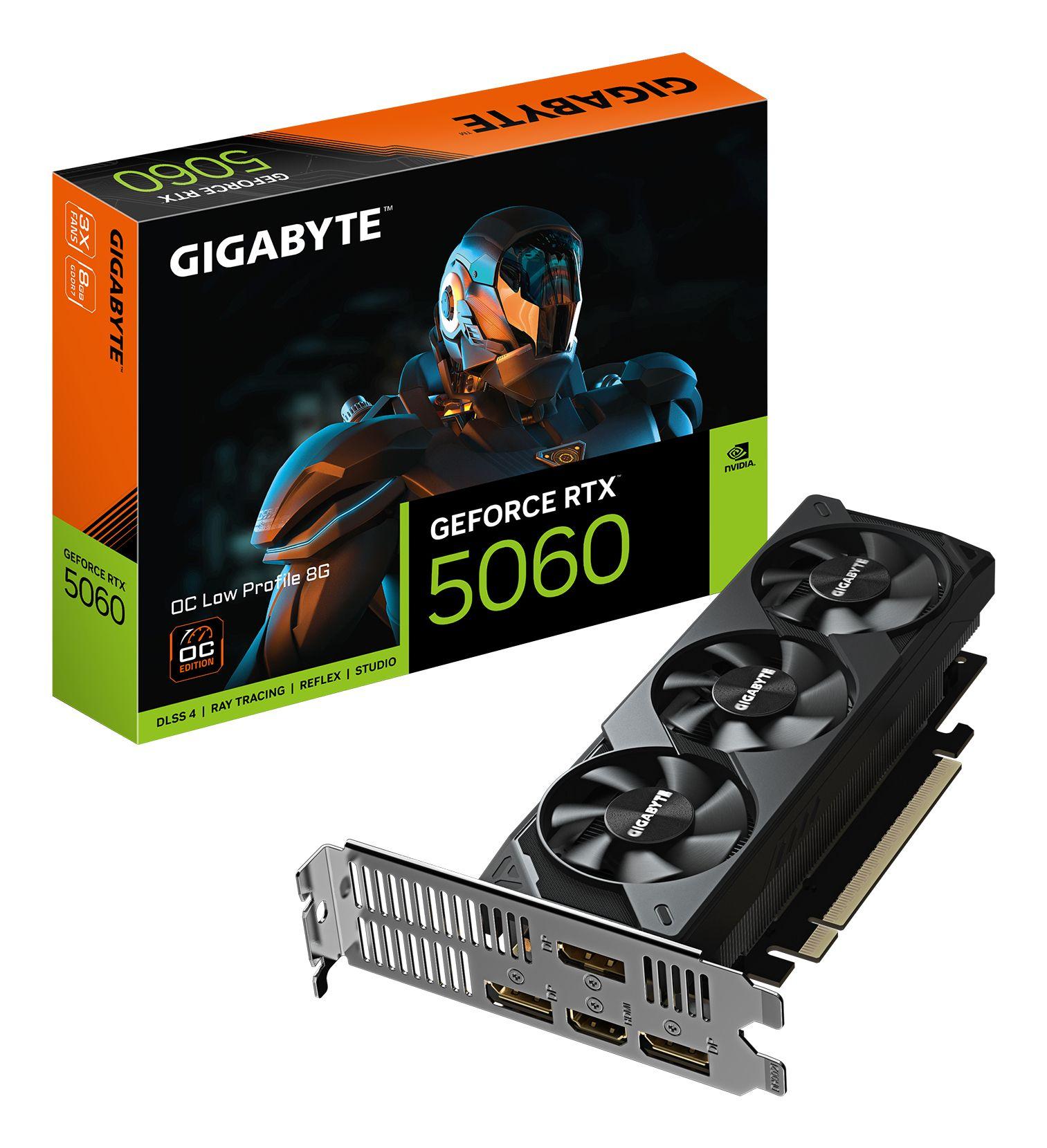 Placa Gráfica GIGABYTE GeForce RTX 5060 OC Low Profile 8G (GeForce RTX 5060 - 28000 MHz - 8 GB - Preto)