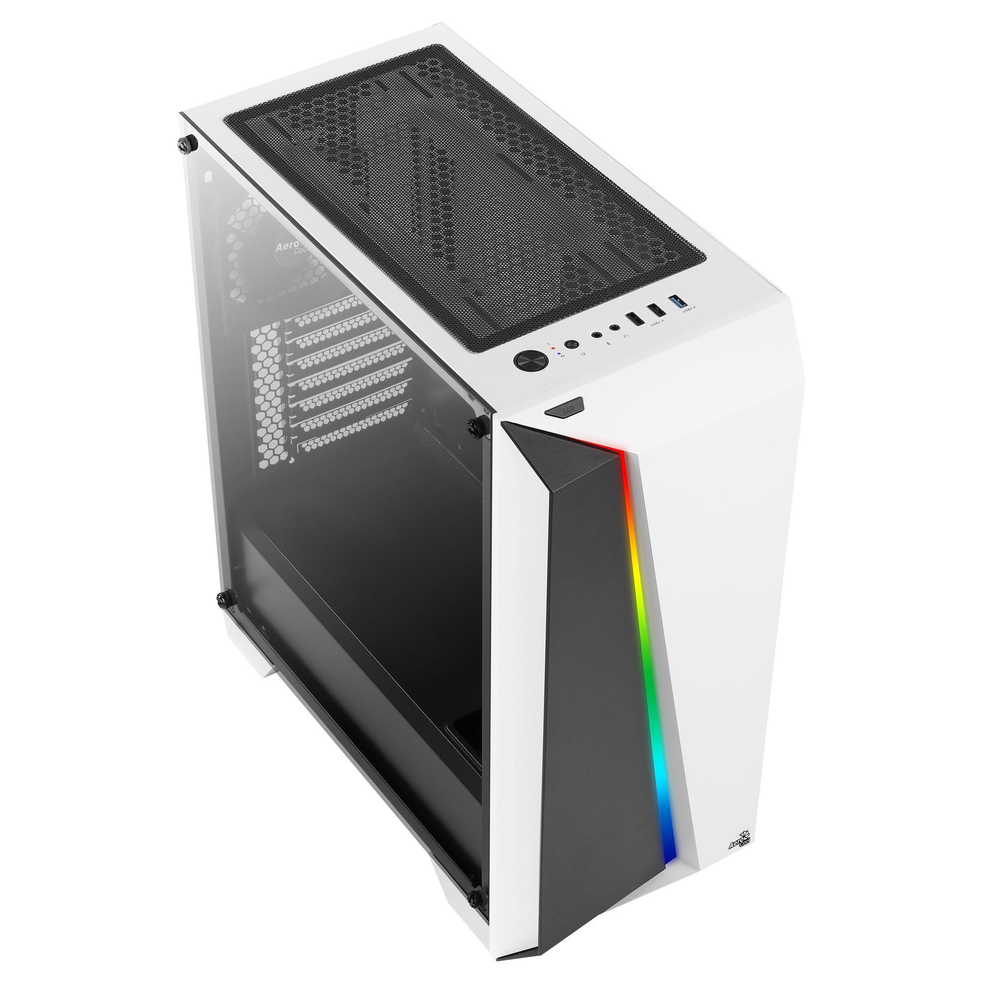 Caixa de Computador AEROCOOL CYLON PRO-G-WT-V2 (ATX, Micro ATX, Mini-ITX - Midi Tower - 16,7 cm - Branco) — miniatura 4