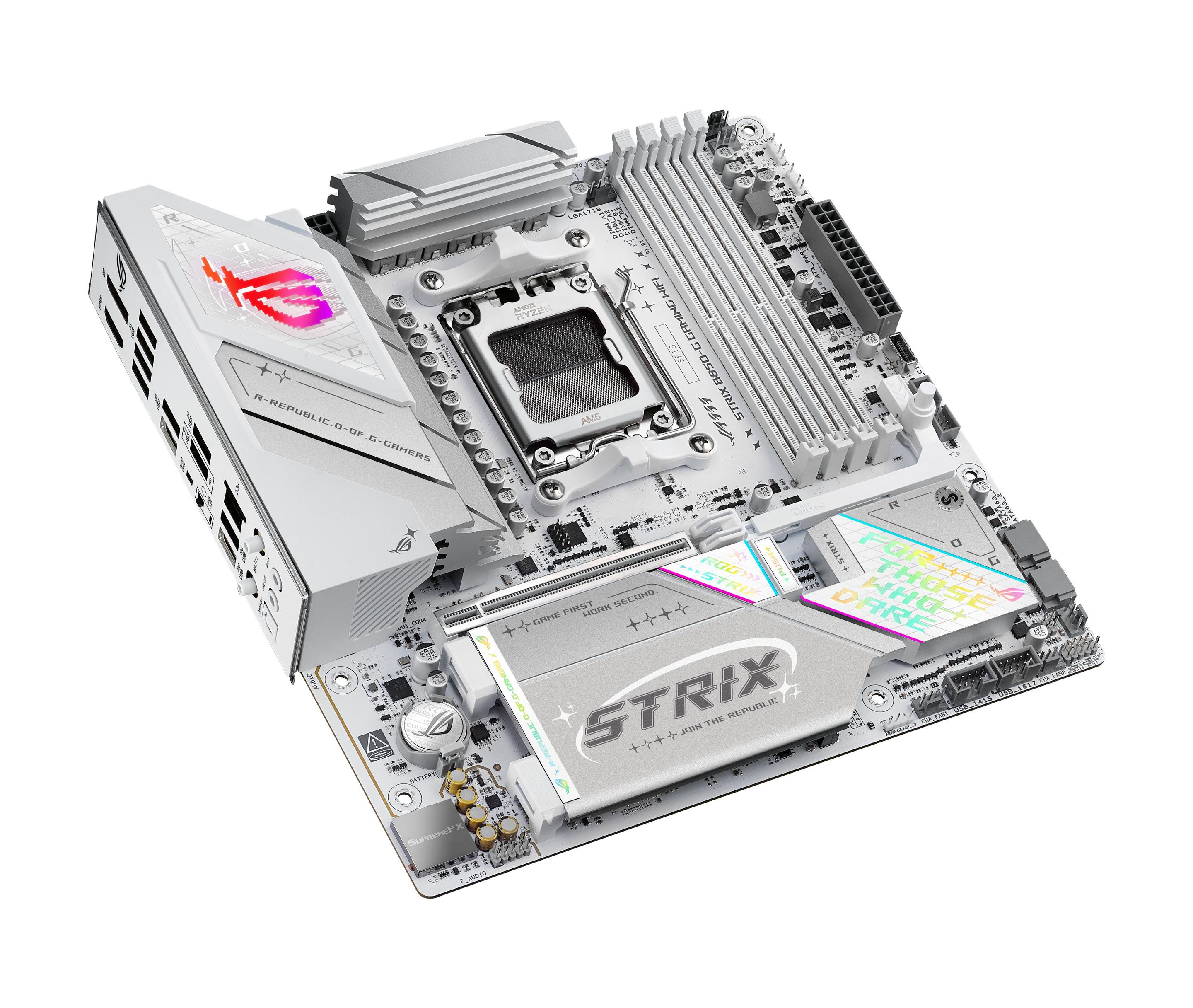 Motherboard ASUS ROG STRIX B850-G GAMING WIFI (AM5 - micro-ATX - Duplo canal - Branco), miniatura 4