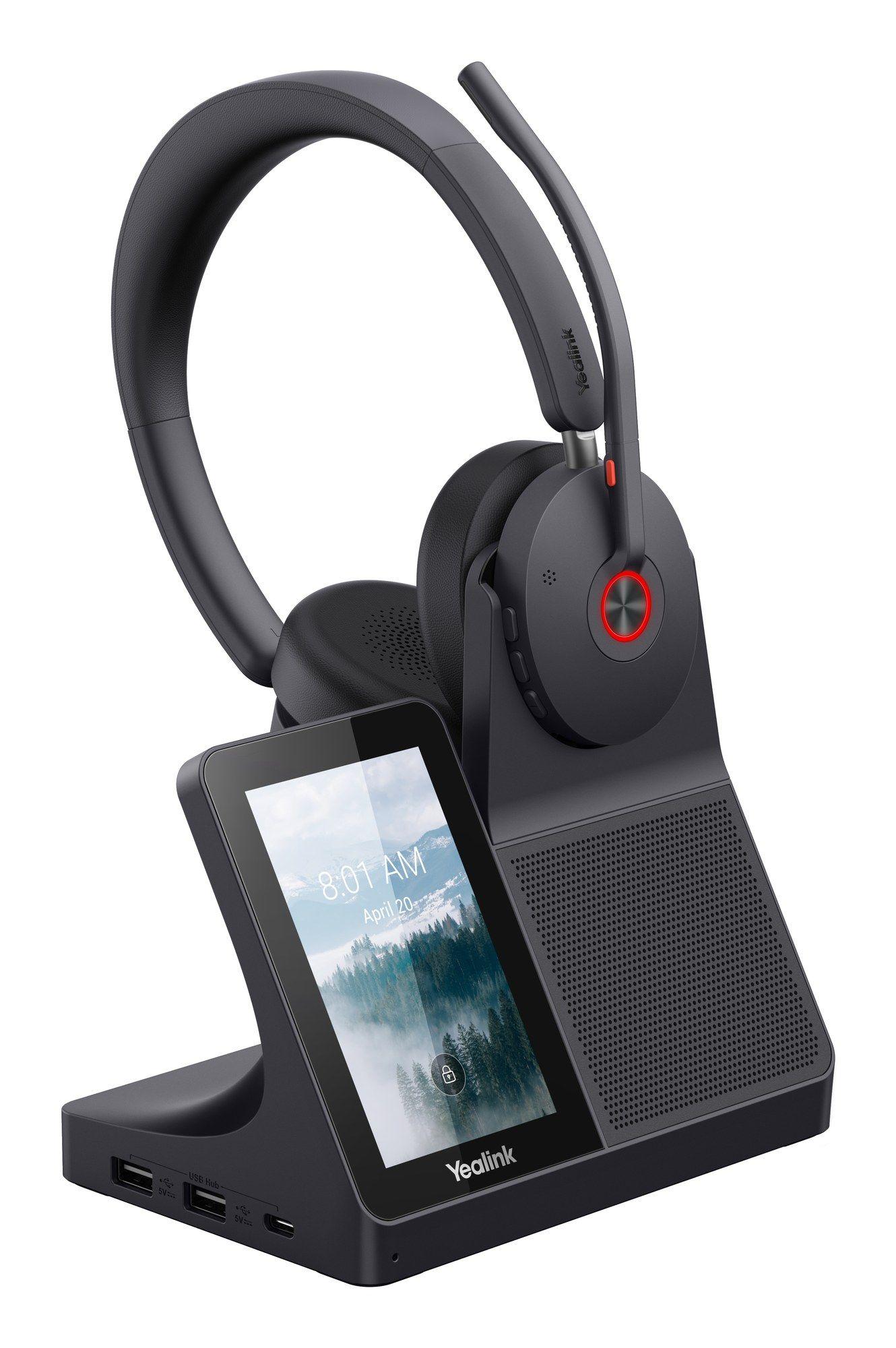Headset YEALINK WH68 Workstation (Binaural - Com fios e sem fios - Supra-aural - Preto)