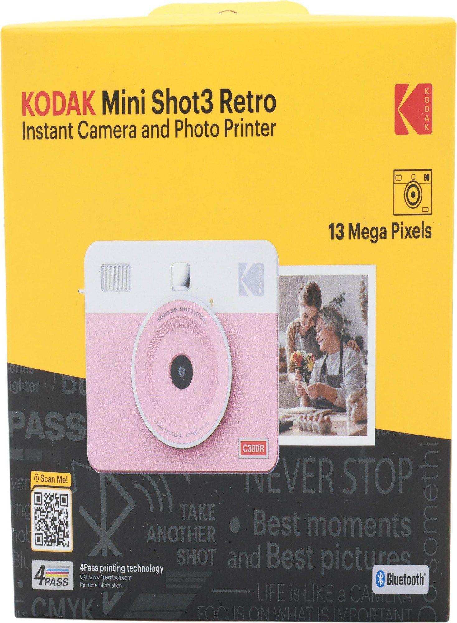 Máquina Fotográfica Instantânea KODAK Mini Shot3 Retro (Bluetooth - Rosa)