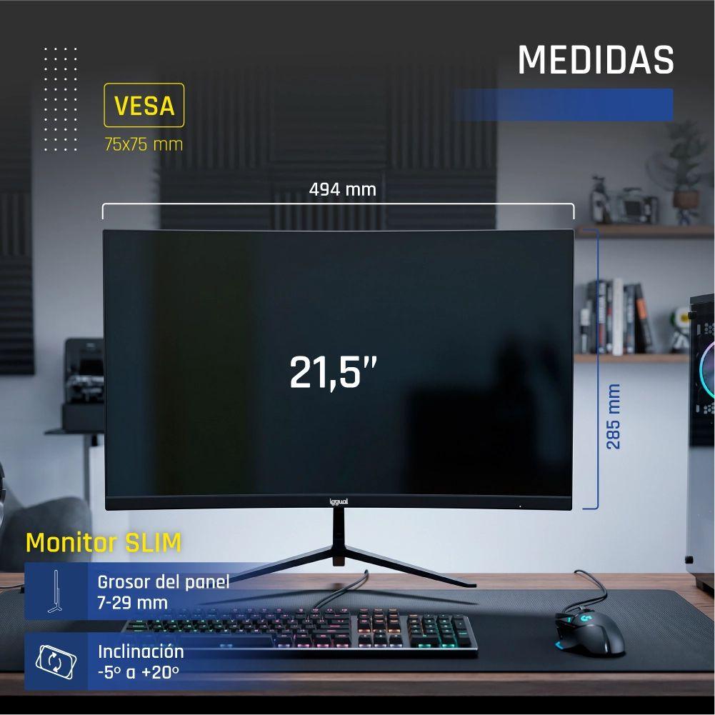 Monitor IGGUAL ML21S (21,5" - IPS - 120 Hz - Preto) — miniatura 8