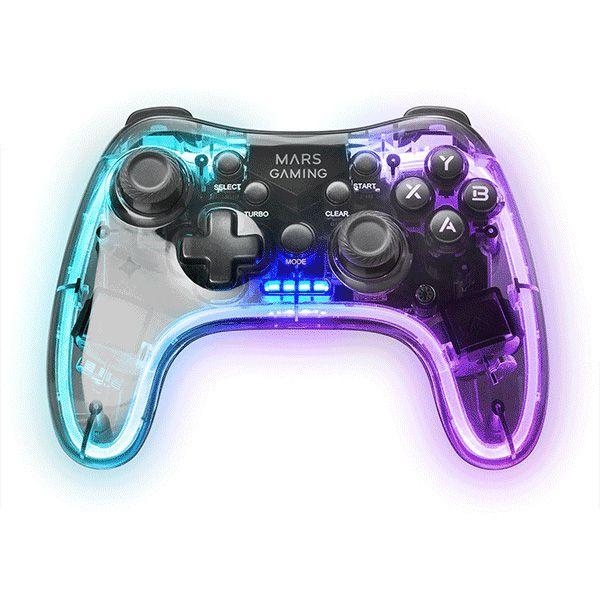 Comando MARS GAMING MGP24 (PlayStation/Xbox - USB Type-A para USB Type-C - Sem fios - Preto Transparente) — miniatura 2