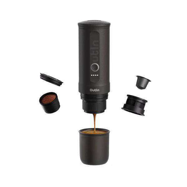 Máquina de Café Expresso Portátil OUTIN Nano (20 bar - 80 ml - Cinza Espacial), miniatura 2