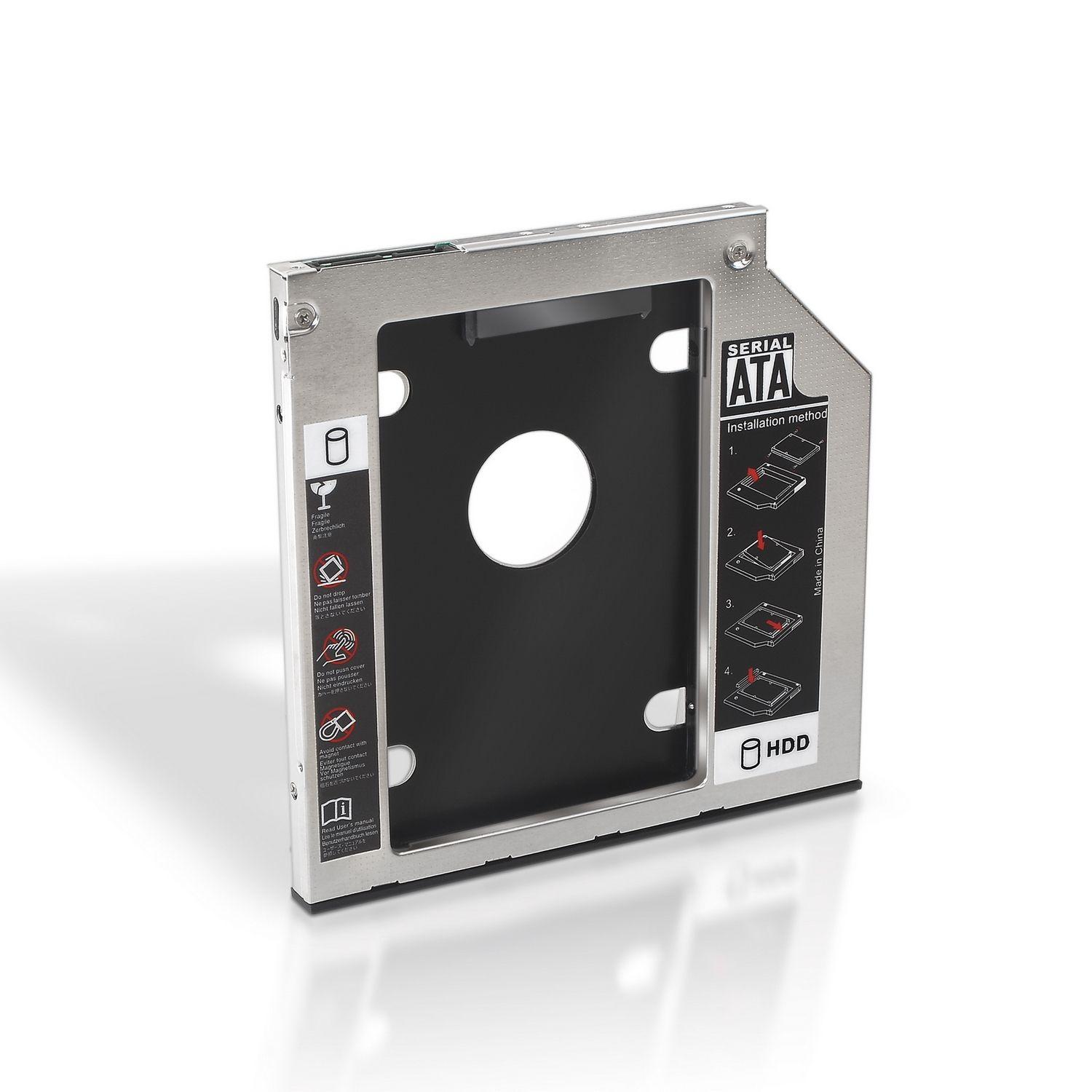 Caddy AISENS A129-0151 para Unidade Óptica (2.5" - Preto e Prateado)