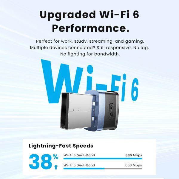 Adaptador USB Wi-Fi VENTION KDEB0 (900 Mbps), miniatura 3